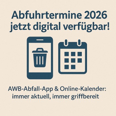 Immer informiert: AWB veröffentlicht Abfuhrtermine 2026 digital